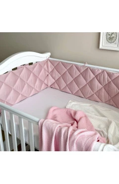 Бортик стёганый "Baby Dream" на 3 стороны сатин пудра, арт. 100343