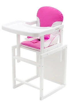 Стілець-трансформер Babyroom Поні-240 білий пластикова стільниця рожевий - білий