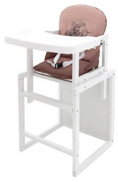 Стульчик-трансформер Babyroom Винни-240 белый с пластиковой столешницей капучино-шоколад, арт. 626035