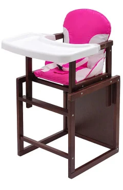 Стілець-трансформер Babyroom Поні-220 з тонованою стільницею рожево-білий бавовна, арт. 626191