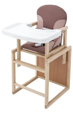 Стільчик-трансформер Babyroom Поні-230 eko без лаку з пластиковим столом шоколад-капучино, арт. 626013