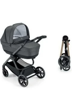 Коляска TECHNO MILANO (2 в 1), рама золотая, цвет антрацит, арт. 805T/V93/978/556K