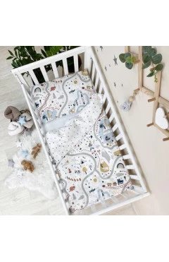 Комплект постільної білизни Baby Mix Залізниця теракот