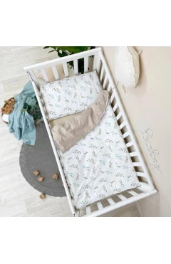 Комплект постільної білизни Baby Dream гілочки котики м’ята, арт. 303753