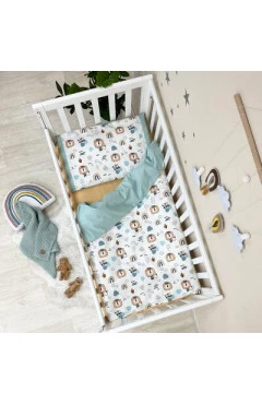 Комплект постельного белья Baby Dream львы с радугами мята, арт. 303502