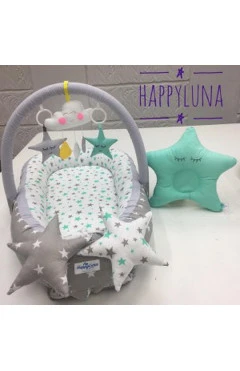 Кокон-гнездышко Happy Luna звездочки 4 Babynest Standart, арт. 0135