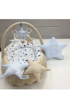 Кокон-гнездышко Happy Luna звездочки 5 Babynest Plush, арт. 0114