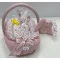 Кокон-гніздечко Babynest Irish Plush із рожевої бельгійської вафлі з тримачем іграшок для новонароджених, арт. 0180