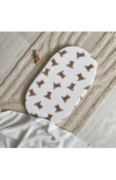 Простыня в коляску муслин Teddy на молочном, арт. 3011120