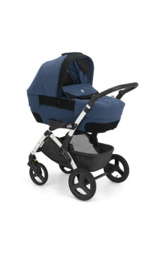 Коляска DINAMICO UP ROVER (3 в 1), на белой раме, цвет синий, арт. 897T/V95/988/826K