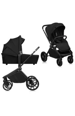 Коляска 2 в 1 Lionelo MIKA PLUS 2IN1 black onyx