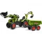 Детский трактор на педалях Falk 1010W CLAAS AXOS с прицепом и ковшами зеленый