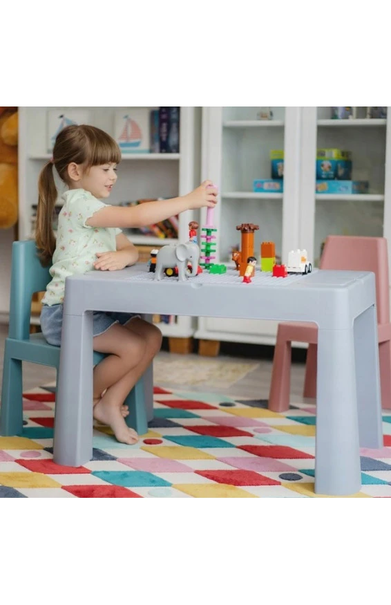 Комплект TEGGI MULTIFUN стол+2 стула TI-011-174 grey/old rose/turquoise