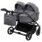 Коляска 2 в 1 для двойни Adamex Leo Duo Tip TK-57 графит, арт. 681140