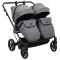 Коляска 2 в 1 для двойни Adamex Leo Duo Tip TK-57 графит, арт. 681140