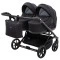 Коляска 2 в 1 для двойни Adamex Leo Duo Tip TK-53 черный, арт. 681139