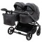 Коляска 2 в 1 для двойни Adamex Leo Duo Eco SA-2 черный, арт. 681143