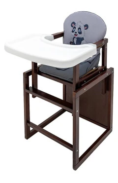 Стульчик-трансформер Babyroom Пеппи тонированный серый / графит (панда), арт. 681114