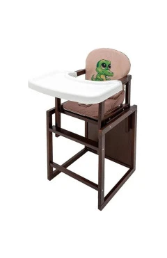 Стульчик-трансформер Babyroom Пеппи тонированный капучино / шоколад (крокодил), арт. 681108