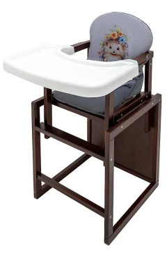 Стульчик-трансформер Babyroom Пеппи тонированный серый / графит (ежик, цветы), арт. 681111