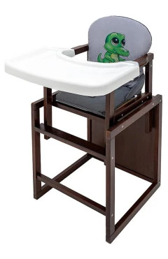 Стульчик-трансформер Babyroom Пеппи тонированный серый / графит (крокодил), арт. 681113