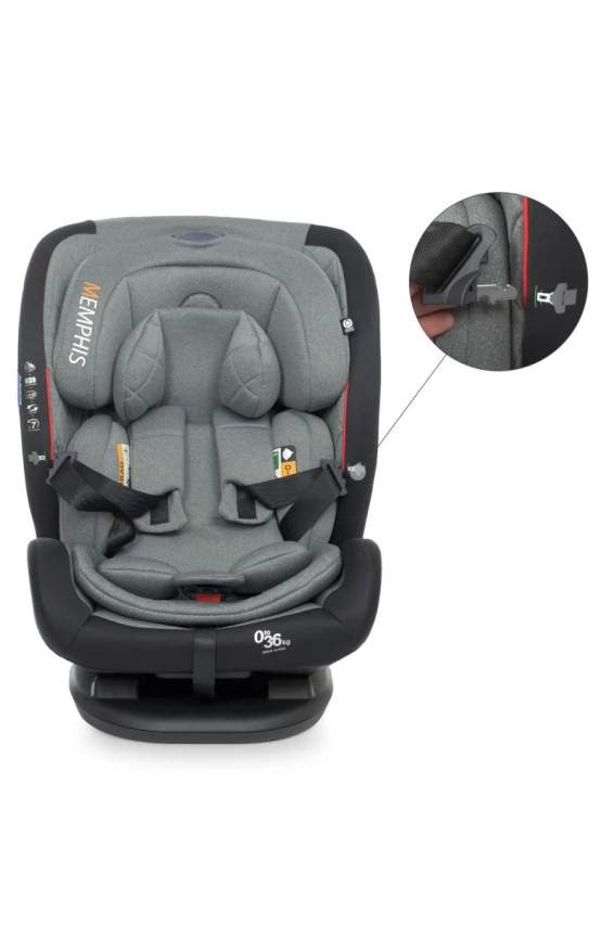 Автокресло El Camino (0-36кг) ME 1093 MEMPHIS ISOFIX (grey black),  код товара: ME 1093 grey black