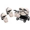 Коляска 2 в 1 для двойни Adamex Leo Duo Eco SA-7 latte, арт. 681144