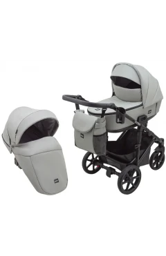 Коляска 2 в 1 Bair Ultra ECO шкіра 100% U-45 світло-сірий