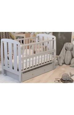 Кровать Babyroom Шарик SH-03 маятник, ящик, откидной бок  бук серый