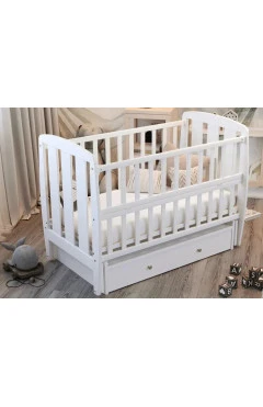 Кровать Babyroom Шарик SH-03 маятник, ящик, откидной бок  бук белый
