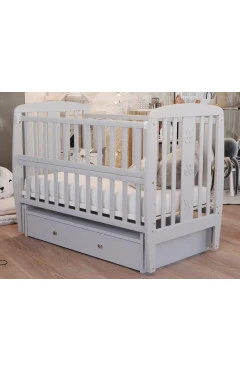 Кровать Babyroom друзья, маятник, ящик, откидной бок DDMYO-3 бук серый, арт. 626140