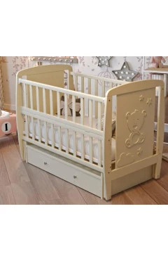 Ліжко Babyroom Умка, маятник, ящик, відкидний бік DUMYO-3 бук слонова кістка