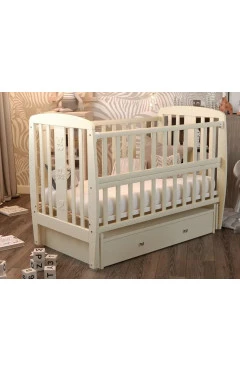 Кровать Babyroom Друзья, маятник, ящик, откидной бок DDMYO-3  бук слоновая кость