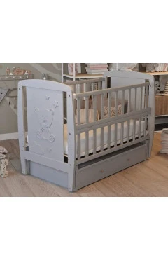 Кровать Babyroom Умка, маятник, ящик, откидной бок DUMYO-3  бук серый