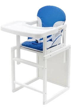 Стульчик-трансформер Babyroom Пони-240 белый пластиковая столешница синий-белый, арт. 680546