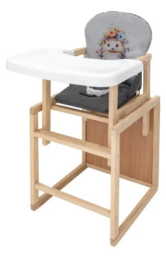 Стільчик-трансформер Babyroom пеппі-230 eko сірий / графіт (їжак, квіти), арт. 680997