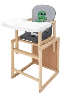 Стільчик-трансформер Babyroom Пеппі-230 eko сірий / графіт (крокодил), арт. 680999