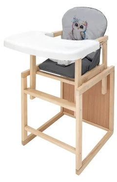Стульчик-трансформер Babyroom Пеппи-230 eko серый / графит (сова), арт. 681001