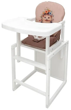 Стульчик-трансформер Babyroom Пеппи-240 белый капучино / шоколад (ежик, цветы), арт. 681002