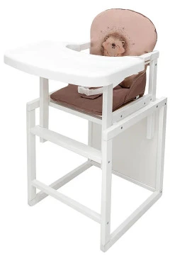 Стульчик-трансформер Babyroom Пеппи-240 белый капучино / шоколад (ежик, сердца), арт. 681003