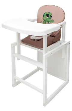 Стульчик-трансформер Babyroom Пеппи-240 белый капучино / шоколад (крокодил), арт. 681004
