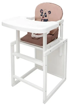Стульчик-трансформер Babyroom Пеппи-240 белый капучино / шоколад (панда), арт. 681005