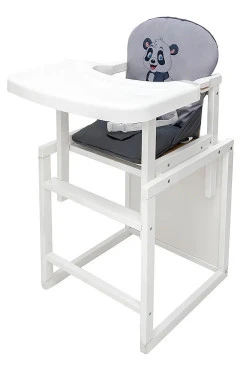 Стульчик-трансформер Babyroom пеппи-240 белый серый графит (панда), арт. 681010