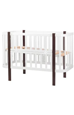 Кровать Babyroom Луна 120x60 набор 80x60 белый / венге