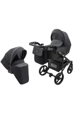 Коляска 2 в 1 Bair City Soft 452 черный - черная кожа, арт. 680691