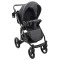 Коляска 2 в 1 Bair City Soft 452 черный - черная кожа, арт. 680691
