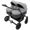 Коляска 2 в 1 для двойни Bair Sorento DUO BS-02 серый / графит, арт. 680814
