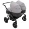 Коляска 2 в 1 для двойни Bair Sorento DUO BS-02 серый / графит, арт. 680814