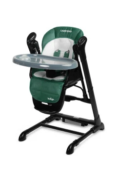 Стільчик для годування + гойдалка 2 в 1 Caretero Indigo black green, арт. TERO-7651