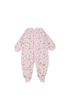 Повзунки з начосом для дівчинки, рожевий/бежевий, 100% бавовна, Flamingo.